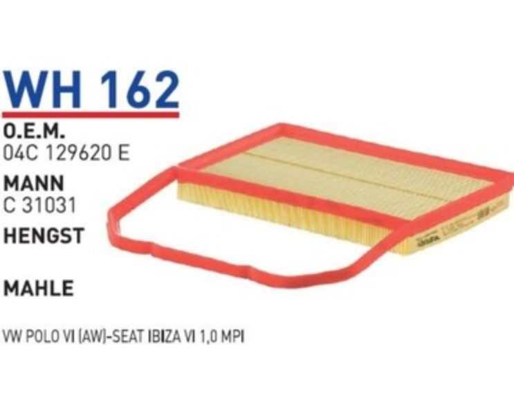 POLO 15> IBIZA 18> 1.0 TSI CHYB CHYC Hava Filtresi 04C129620E