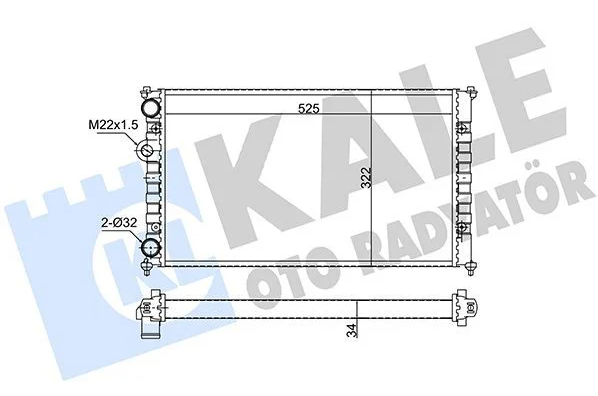 Polo Classic Su Radyatörü 1.6 ALM Motor 6K0121253K - Kale 349235