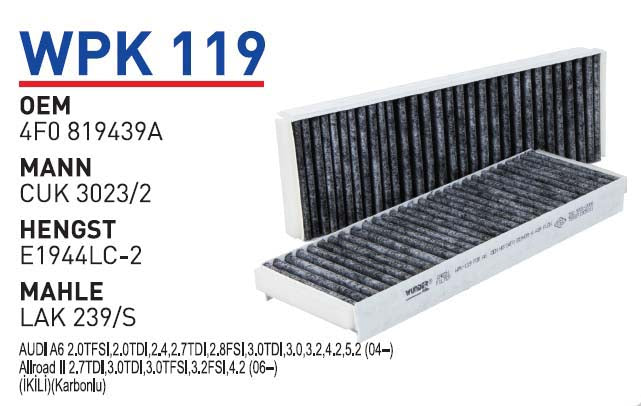 A6 C7 Polen Filtresi 4F0819439A